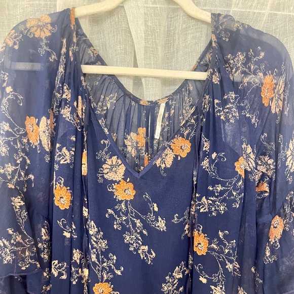 Free People Floral Mini Boho Dress - Picture 6 of 7
